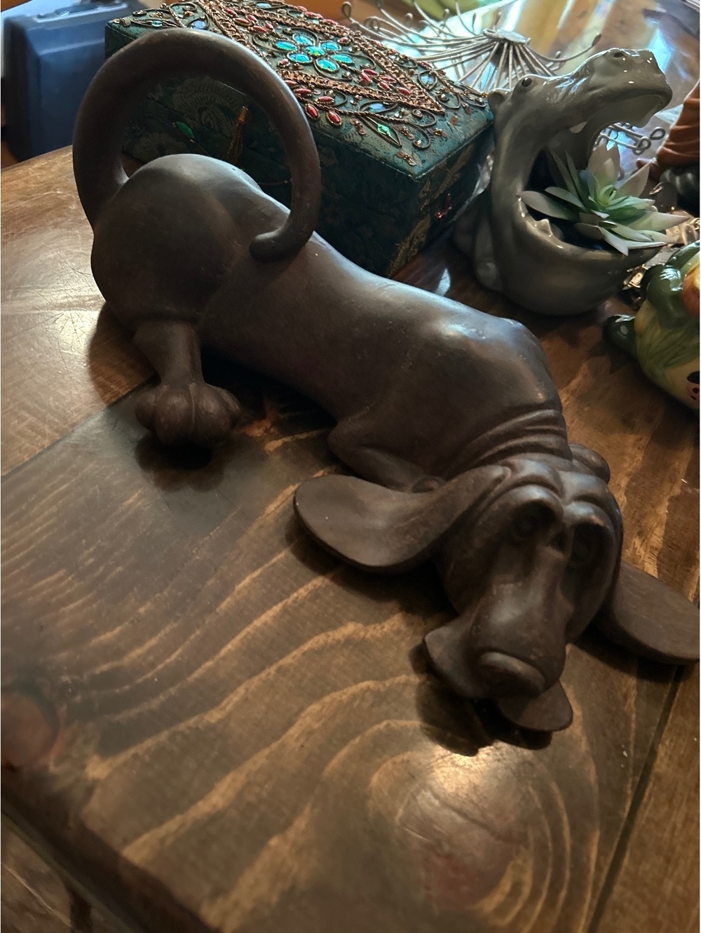 Dachshund Dog Figurine Sculpture